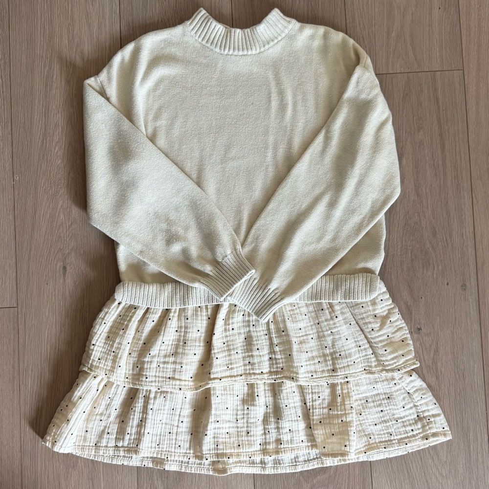 Gap Kids XXL Cream Sweater & Gauze Dress